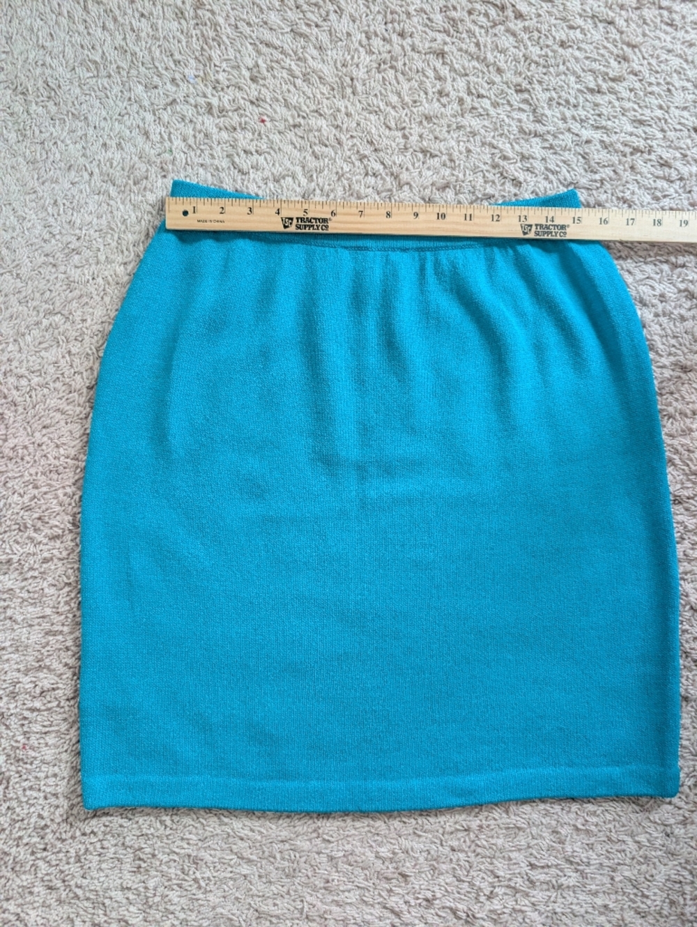 Vintage St. John Collection Marie Gray Teal Blue Santana Knit Pencil Skirt - Picture 6 of 8